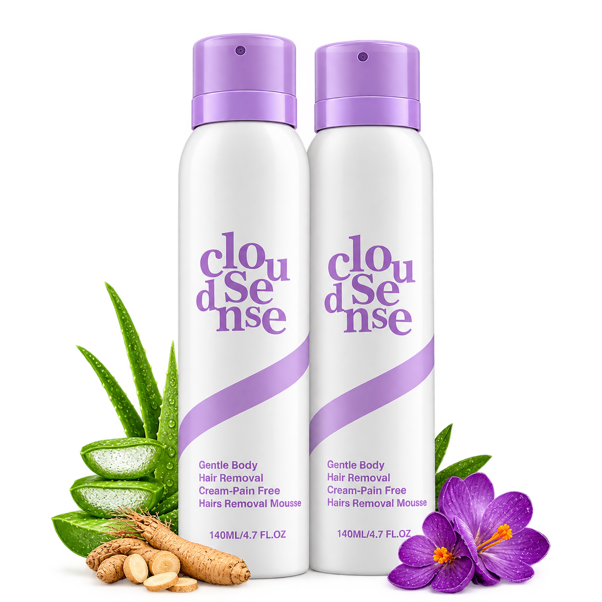 Bikini Pain-Free Hair Removal Mousse for Sensitive Skin, Citrus Scent, Aloe for Anti-bacterial, Moisturizing, and Soothing Care, Unisex