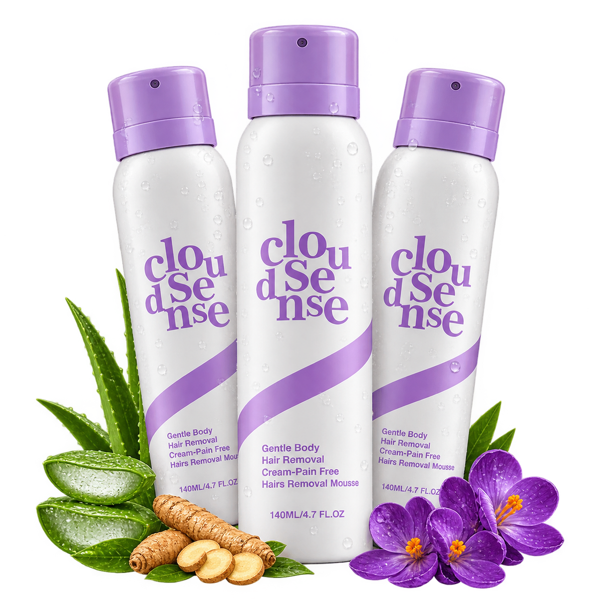 Bikini Pain-Free Hair Removal Mousse for Sensitive Skin, Citrus Scent, Aloe for Anti-bacterial, Moisturizing, and Soothing Care, Unisex