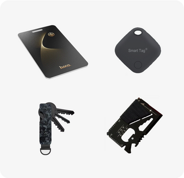4-in-1 Essential Smart EDC & Travel Kit – Trackers, Key Organizer & Multitool Card
