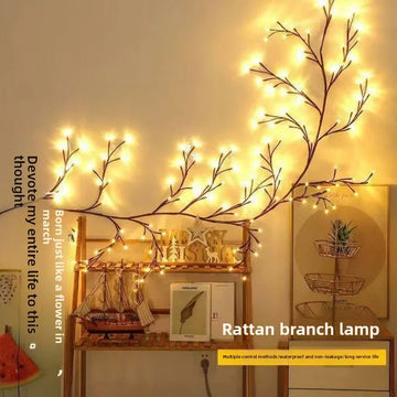 Cross-border LED Vine Branch String Lights-IP65 Waterproof Remote Control USB/Solar Powered for Bedroom Holiday Decorations