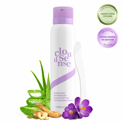 Bikini Pain-Free Hair Removal Mousse for Sensitive Skin, Citrus Scent, Aloe for Anti-bacterial, Moisturizing, and Soothing Care, Unisex
