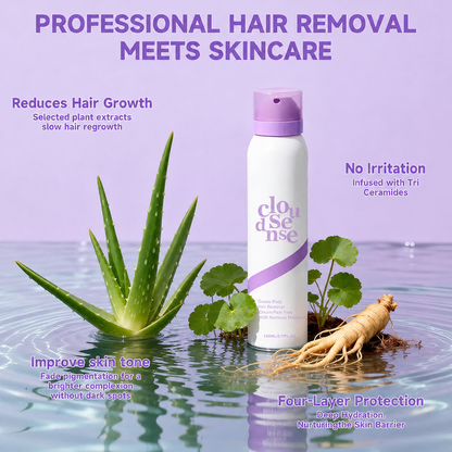 Bikini Pain-Free Hair Removal Mousse for Sensitive Skin, Citrus Scent, Aloe for Anti-bacterial, Moisturizing, and Soothing Care, Unisex