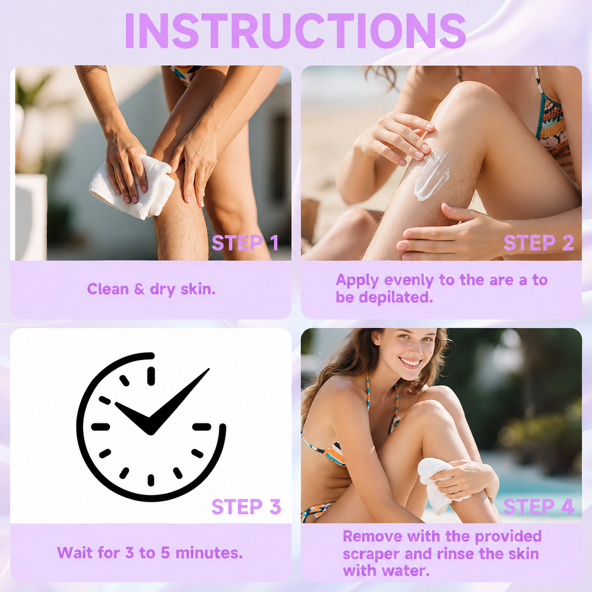 Bikini Pain-Free Hair Removal Mousse for Sensitive Skin, Citrus Scent, Aloe for Anti-bacterial, Moisturizing, and Soothing Care, Unisex