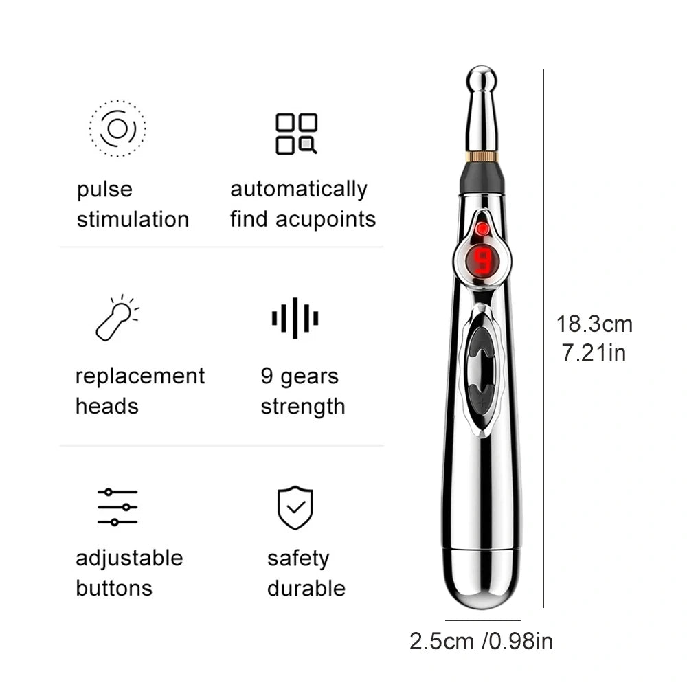 Acupressure Pen - Auto-Sensing Meridian Massage Tool, No Needles