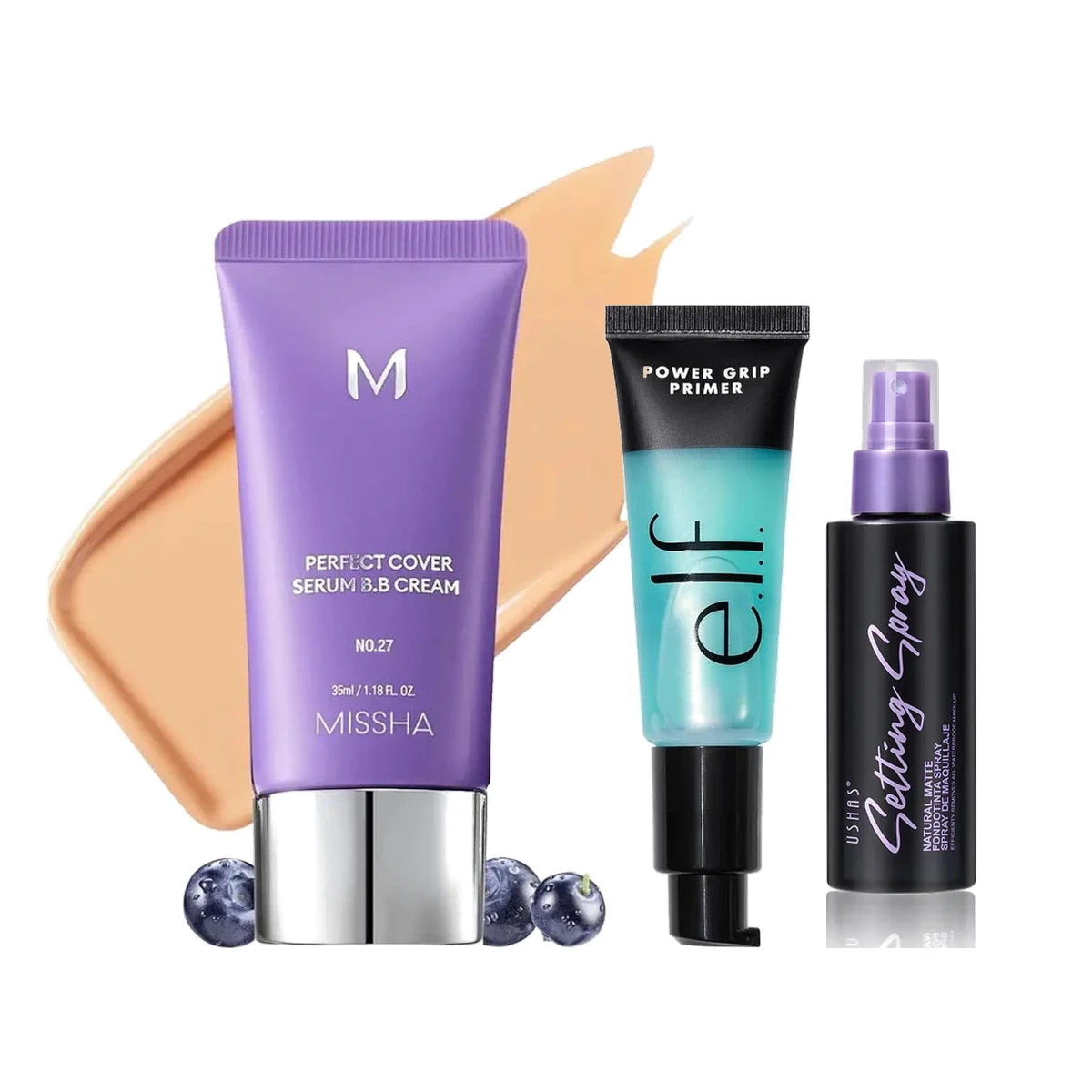 BB Cream + Gel Face Primer + Setting Spray, Bee Beige