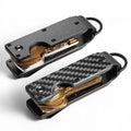 Two key organizers shown open and folded with keys inside